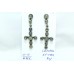 Cross Earrings Silver 925 Sterling Dangle Drop Women Labradorite Gem Stone B593